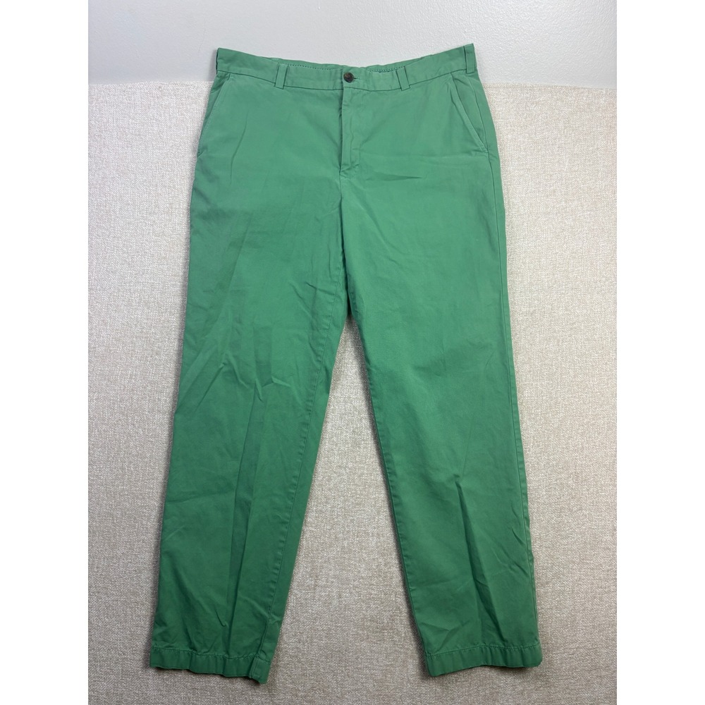Brooks Brothers Clark Chinos Mens 40x34 Green Cotton Straight Leg Pants